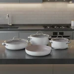 سرویس قابلمه 7 پارچه گرانیت وانیلی لینیا کرکماز 2619-2 | لوازم خانگی ایران