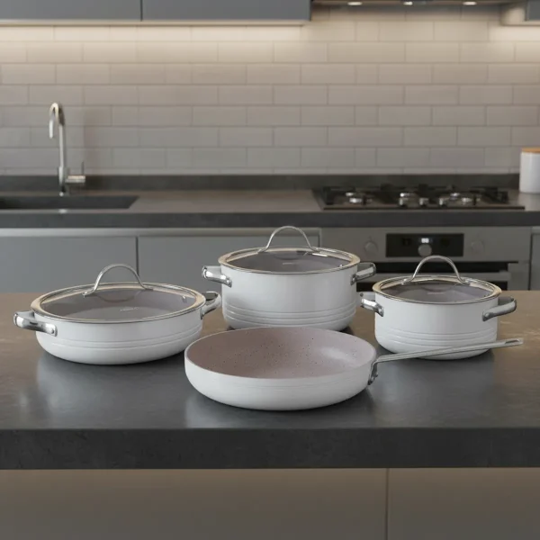 سرویس قابلمه 7 پارچه گرانیت وانیلی لینیا کرکماز 2619-2 | لوازم خانگی ایران