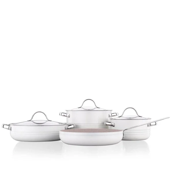 سرویس قابلمه 7 پارچه گرانیت وانیلی لینیا کرکماز 2619-2 | لوازم خانگی ایران