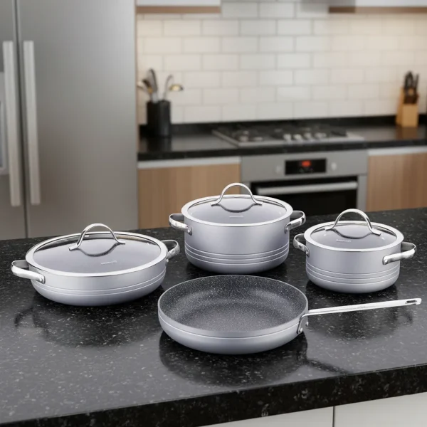 سرویس قابلمه 7 پارچه گرانیت طوسی لینیا کرکماز 2619-3 | لوازم خانگی ایران