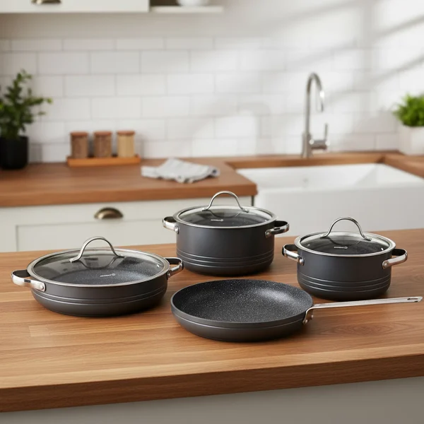 سرویس قابلمه 7 پارچه گرانیت نوک مدادی لینیا کرکماز 2619-5 | لوازم خانگی ایران