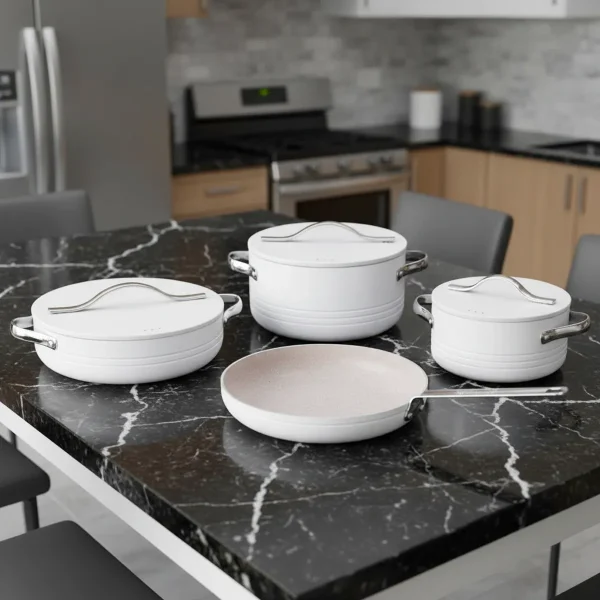 سرویس قابلمه 7 پارچه گرانیت وانیلی لینیا پلاس کرکماز 2620-1 | لوازم خانگی ایران