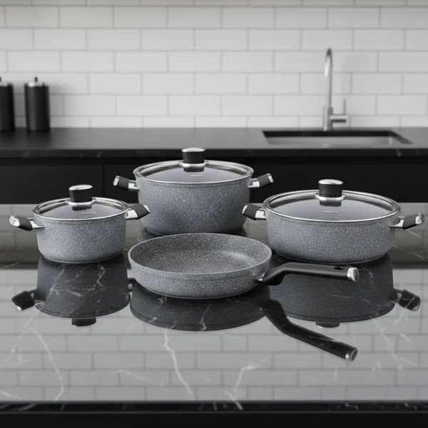 سرویس قابلمه 7 پارچه گرانیت طوسی پالما کرکماز 3919 | لوازم خانگی ایران