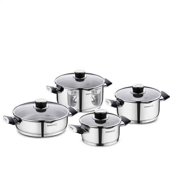 سرویس قابلمه 8 پارچه استیل براق پرا کرکماز 2087 | لوازم خانگی ایران