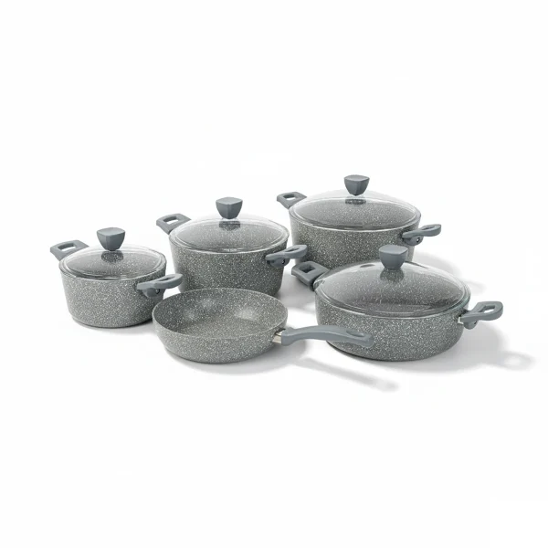 سرویس قابلمه 9 پارچه گرانیت طوسی پریستون ریوالد 6501109-0314 | لوازم خانگی ایران