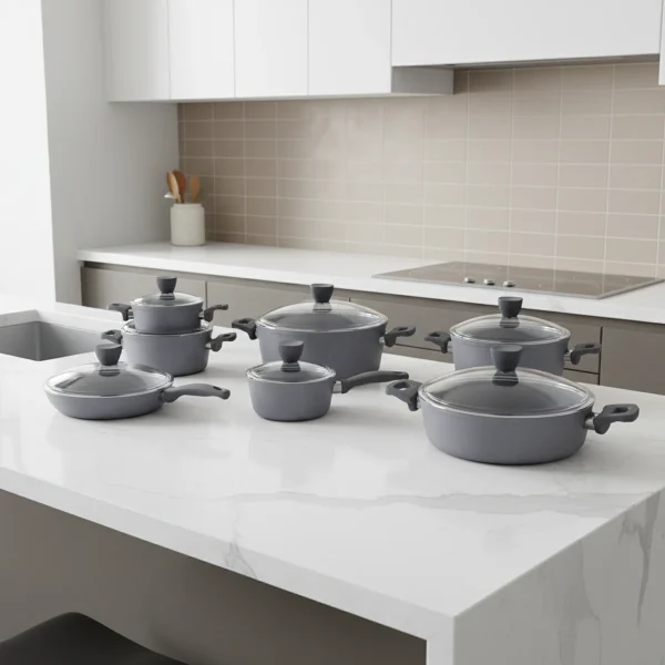 سرویس قابلمه 14 پارچه گرانیت طوسی پریستون ریوالد 6501114-0314 | لوازم خانگی ایران