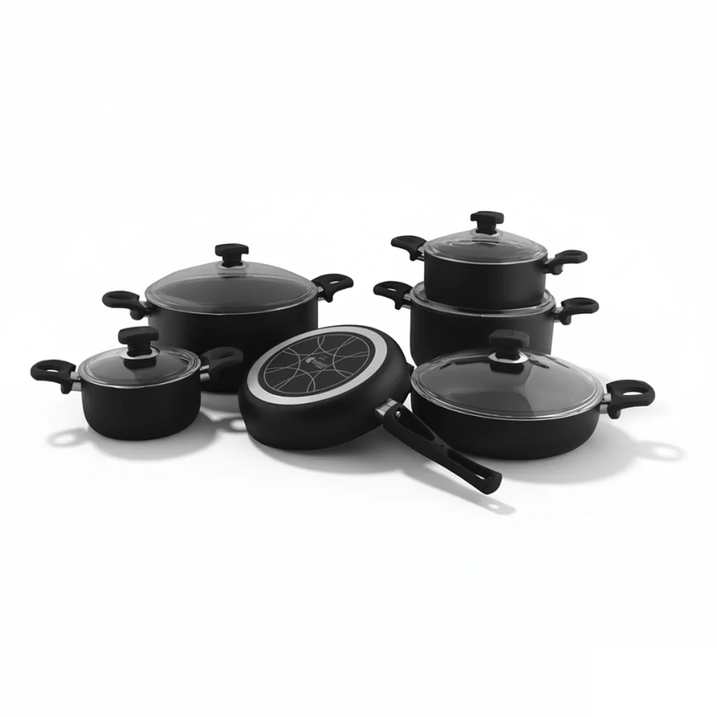 سرویس قابلمه 11 پارچه گرانیت مشکی یورک ریوالد 6501111-0101 | لوازم خانگی ایران