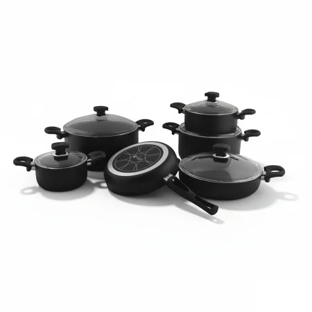 سرویس قابلمه 11 پارچه گرانیت مشکی یورک ریوالد 6501111-0101 | لوازم خانگی ایران