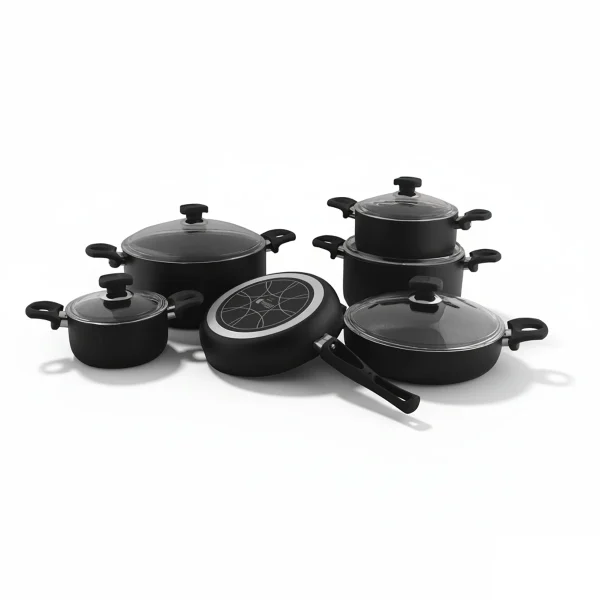 سرویس قابلمه 11 پارچه گرانیت مشکی یورک ریوالد 6501111-0101 | لوازم خانگی ایران