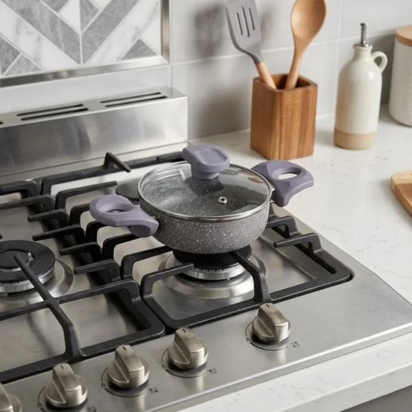 قابلمه کوتاه نچسب 14*4.5 سانتی متر 0.6 لیتر طوسی یورک ریوالد 6504214-0114 | لوازم خانگی ایران