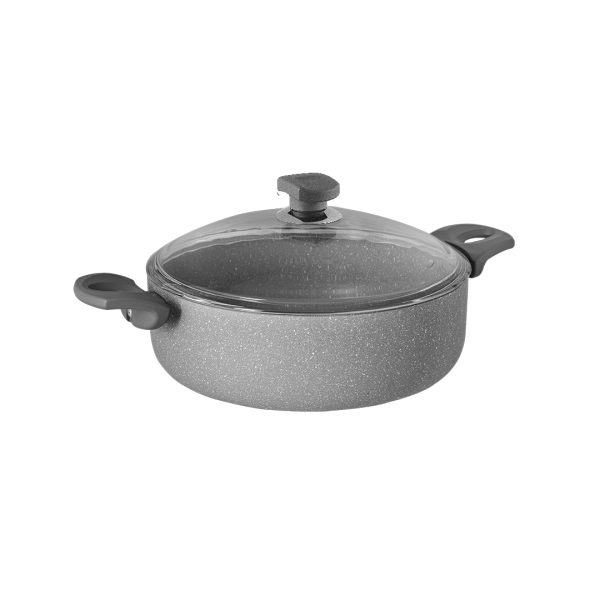 نیم قابلمه نچسب 28*9 سانتی متر 4.8 لیتر طوسی یورک ریوالد 6506128-0114