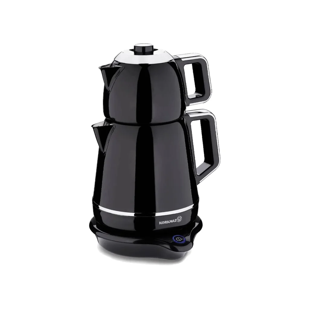 چای ساز اتوماتیک برقی 2000 وات 1.2+1.7 لیتر مشکی دمیکس کرکماز 332-04 | لوازم خانگی ایران