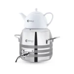 سماور روگازی 1.0 + 4.8 لیتر استیل براق لیورپول ریوالد 6818125-1022