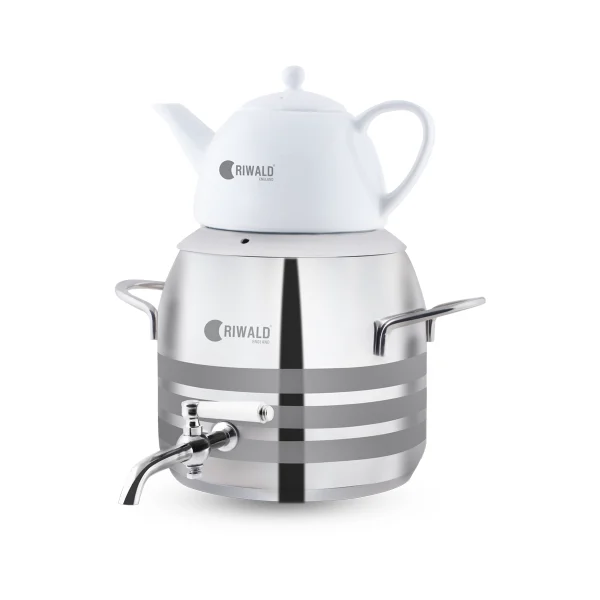 سماور روگازی 1.0 + 4.8 لیتر استیل براق لیورپول ریوالد 6818125-1022