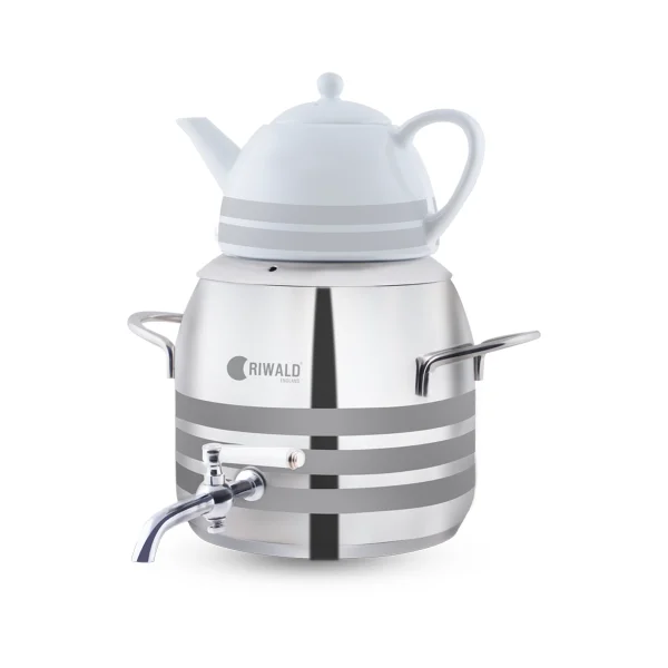 سماور روگازی 1.0 + 4.8 لیتر استیل براق لیورپول ریوالد 6818135-1022