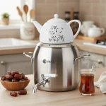 سماور روگازی 1.0 + 4.8 لیتر استیل مات لیورپول ریوالد 6818155-1020