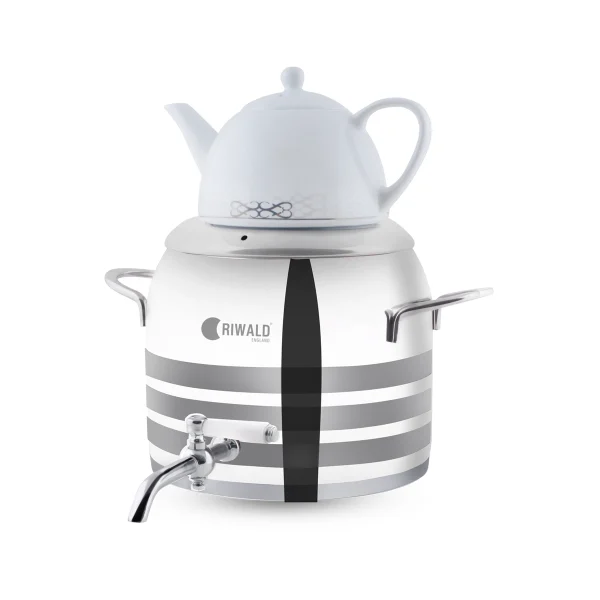 سماور روگازی 1.0 + 4.8 لیتر استیل براق لیورپول ریوالد 6818165-1022