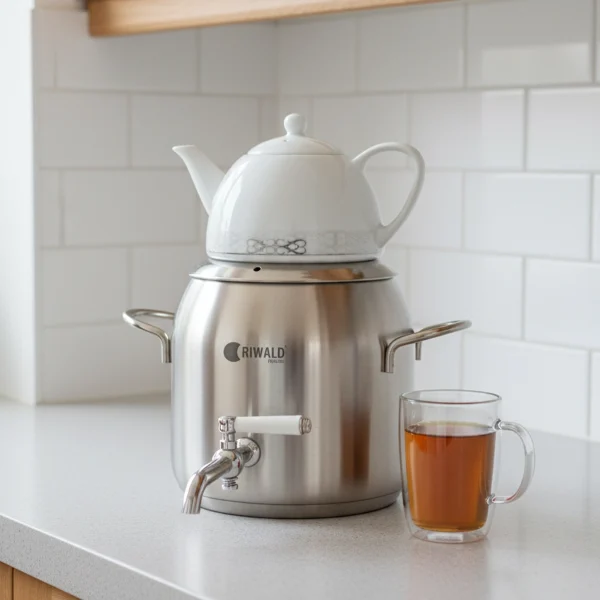 سماور روگازی 1.0 + 4.8 لیتر استیل مات لیورپول ریوالد 6818165-1020