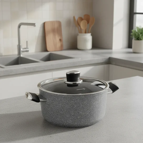 قابلمه نچسب 20*10.5 سانتی متر 3.0 لیتر طوسی پالما کرکماز 3902 | لوازم خانگی ایران