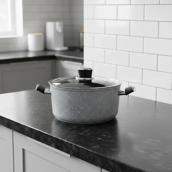 قابلمه نچسب 24*12.5 سانتی متر 5.0 لیتر طوسی پالما کرکماز 3903