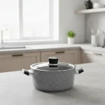 قابلمه نچسب 28*14.5 سانتی متر 8.0 لیتر طوسی پالما کرکماز 3904 - تصویر 2