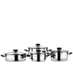 سرویس قابلمه 8 پارچه استیل براق پرا کرکماز 2087 | لوازم خانگی ایران