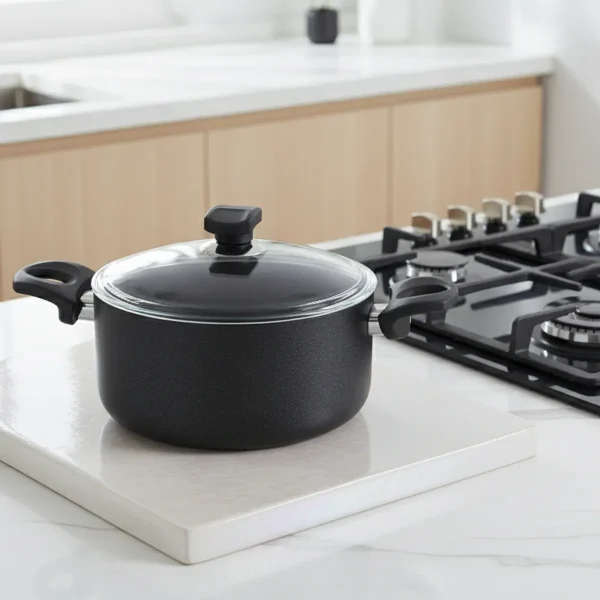 riwald-manchester-6503124-0411-iranhomeappliances-2 قابلمه نچسب 24*11.5 سانتی متر 4.8 لیتر مشکی منچستر ریوالد 6503124-0411 | لوازم خانگی ایران