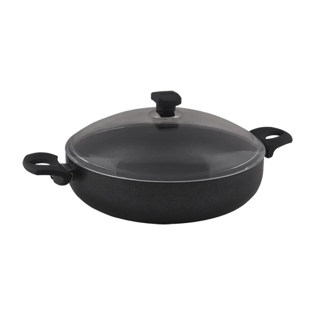 قابلمه کوتاه نچسب 30*7.5 سانتی متر 4.3 لیتر مشکی منچستر ریوالد 6504130-0411 | لوازم خانگی ایران