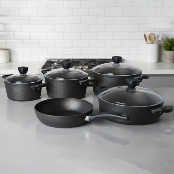 سرویس قابلمه 9 پارچه گرانیت مشکی پریستون ریوالد 6501109-0311 | لوازم خانگی ایران