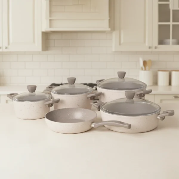 سرویس قابلمه 9 پارچه گرانیت کرم پریستون ریوالد 6501109-0315 | لوازم خانگی ایران