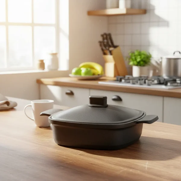 قابلمه کوتاه نچسب 26*7 سانتی متر 3.3 لیتر مشکی کاسترا کرکماز 2584 | لوازم خانگی ایران