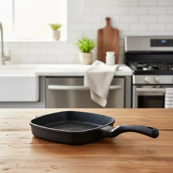 تابه گریل مربع 26*26 سانتی متر 2.3 لیتر مشکی کاسترا کرکماز 2585 | لوازم خانگی ایران