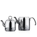 کتری و قوری 1.2 + 2.2 لیتر استیل براق ارنا کرکماز 227-01 | لوازم خانگی ایران