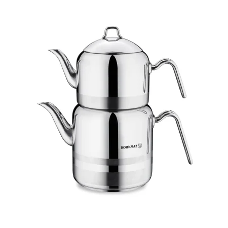 کتری و قوری 2.0 + 4.4 لیتر استیل براق لارگو کرکماز 114 | لوازم خانگی ایران