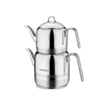 کتری و قوری 1.3 + 3.0 لیتر استیل براق مگا کرکماز 113 | لوازم خانگی ایران