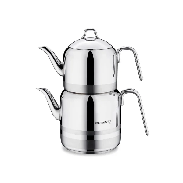 کتری و قوری 1.3 + 3.0 لیتر استیل براق مگا کرکماز 113 | لوازم خانگی ایران