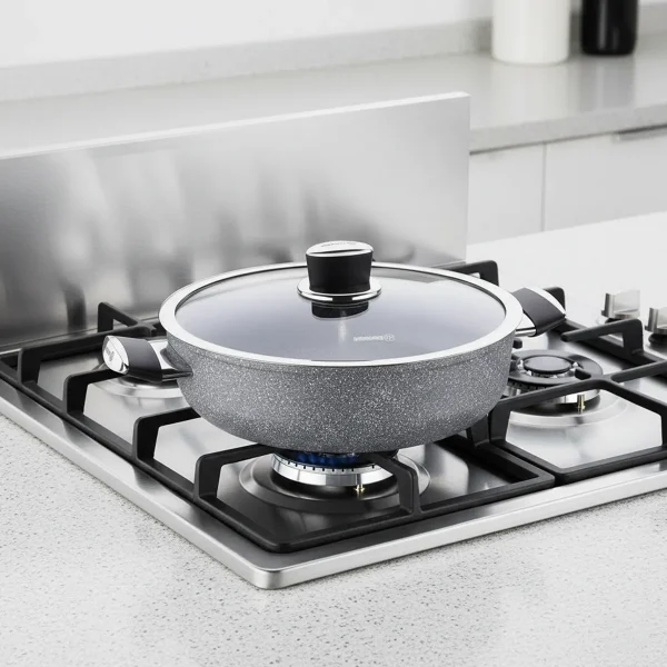 قابلمه کوتاه نچسب 24*6.5 سانتی متر 2.5 لیتر طوسی پالما کرکماز 3905 | لوازم خانگی ایران