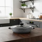 قابلمه کوتاه نچسب 28*7.5 سانتی متر 4.0 لیتر طوسی پالما کرکماز 3907 | لوازم خانگی ایران