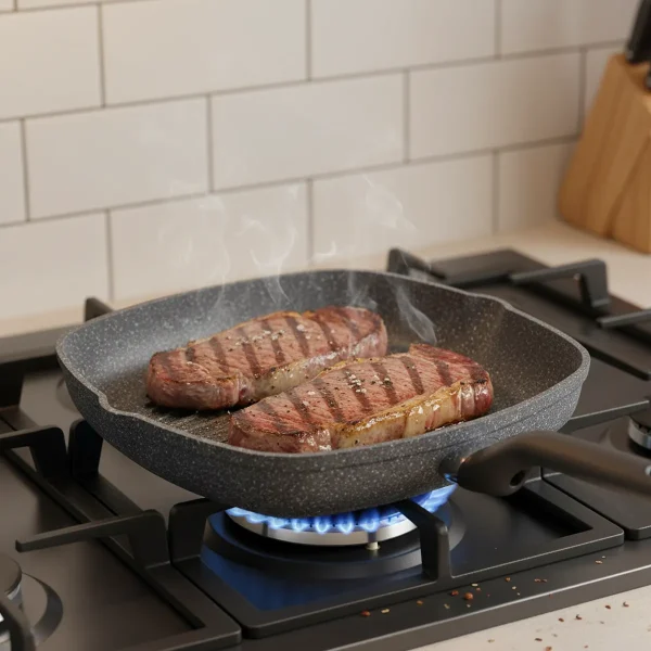 تابه گریل مربع 28*28 سانتی متر 3.0 لیتر طوسی پالما کرکماز 3916 | لوازم خانگی ایران