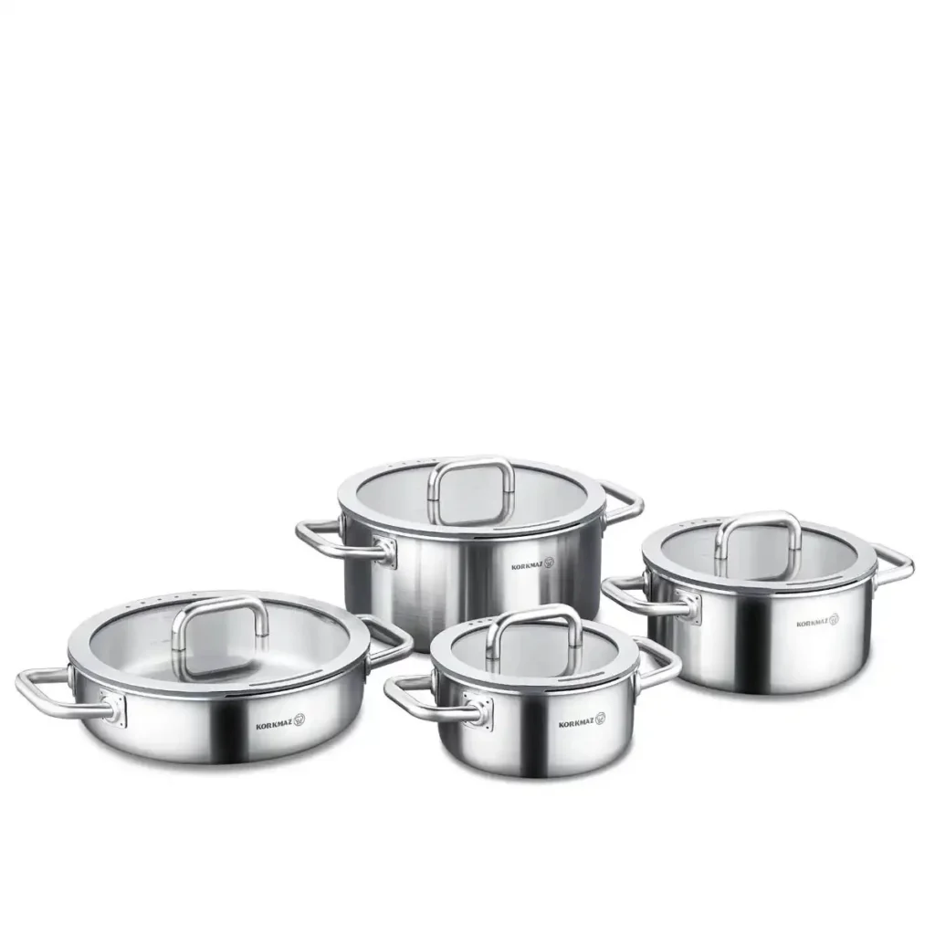 سرویس قابلمه 8 پارچه استیل مات آئورا کرکماز 2794 | لوازم خانگی ایران