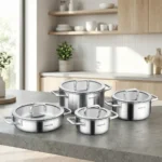 سرویس قابلمه 8 پارچه استیل مات آئورا کرکماز 2794 | لوازم خانگی ایران