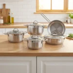 سرویس قابلمه 9 پارچه استیل مات و براق لیورپول ریوالد 6801209-1023 | لوازم خانگی ایران