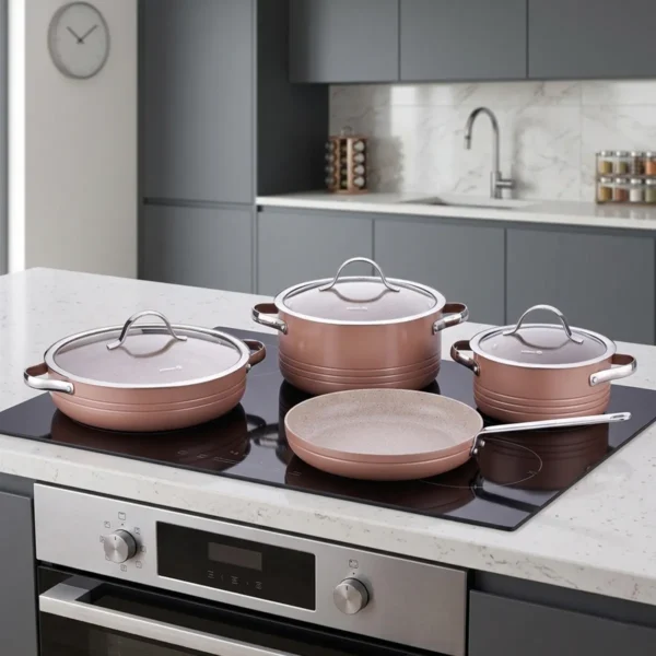 سرویس قابلمه 7 پارچه گرانیت موکایی لینیا کرکماز 2619-6 | لوازم خانگی ایران