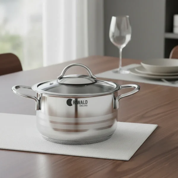 قابلمه 14*8 سانتی متر 1.25 لیتر استیل براق لیورپول ریوالد 6803214-1022 | لوازم خانگی ایران