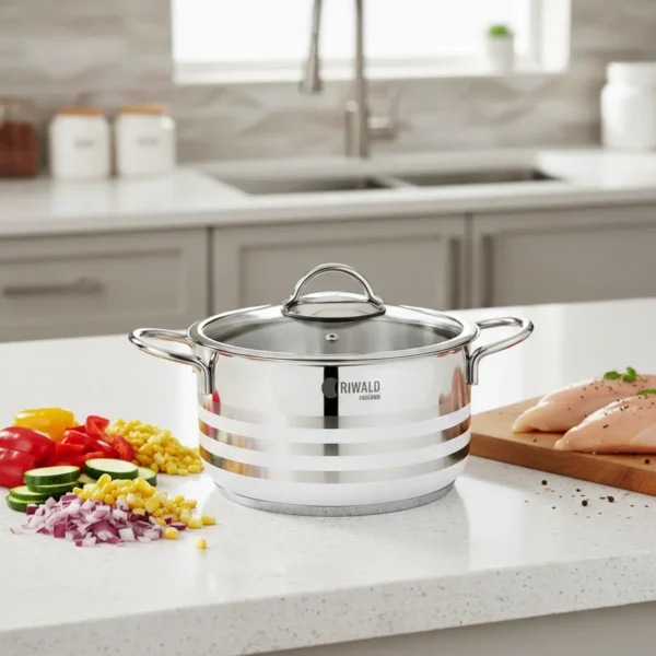 قابلمه 20*11.5 سانتی متر 3.15 لیتر استیل براق لیورپول ریوالد 6803220-1022 | لوازم خانگی ایران