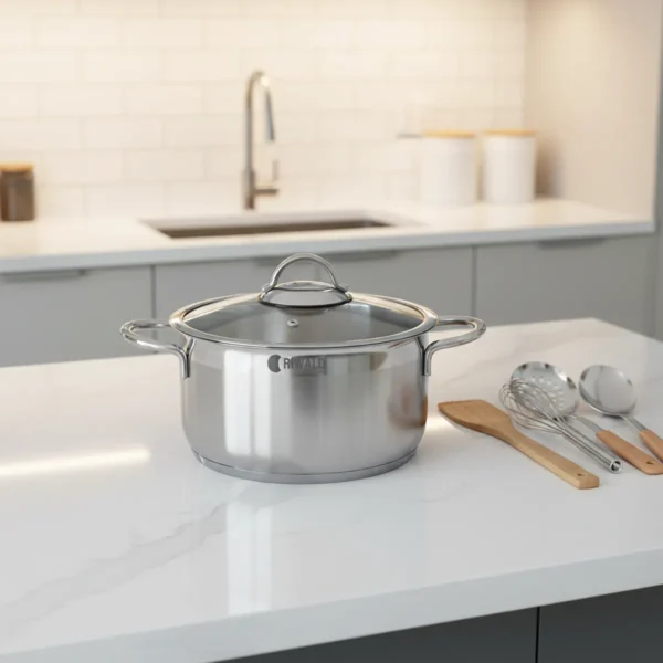 قابلمه 24*12.8 سانتی متر 5.25 لیتر استیل مات لیورپول ریوالد 6803224-1023 | لوازم خانگی ایران