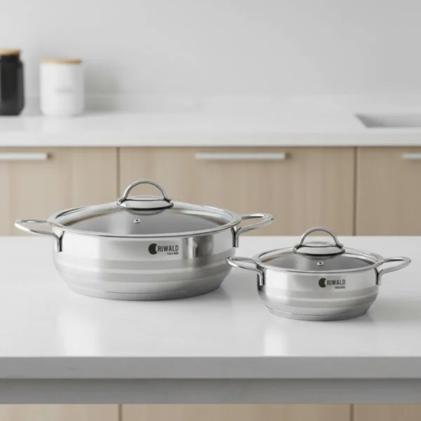 قابلمه کوتاه 28*8.5 سانتی متر 3.9 لیتر استیل براق لیورپول ریوالد 6804228-1022 | لوازم خانگی ایران