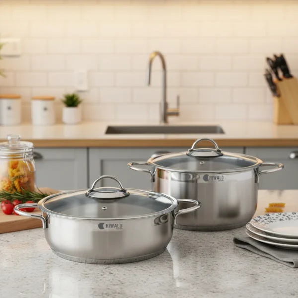 قابلمه کوتاه 28*8.5 سانتی متر 3.9 لیتر استیل مات لیورپول ریوالد 6804228-1023 | لوازم خانگی ایران
